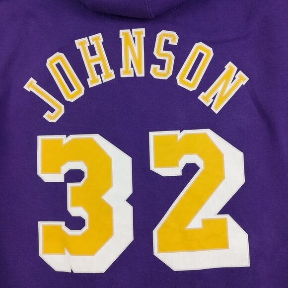 Magic Johnson Hoodie Sweatshirt Jersey Los Angeles Lakers Mitchell Ness Mens L - Picture 6 of 8